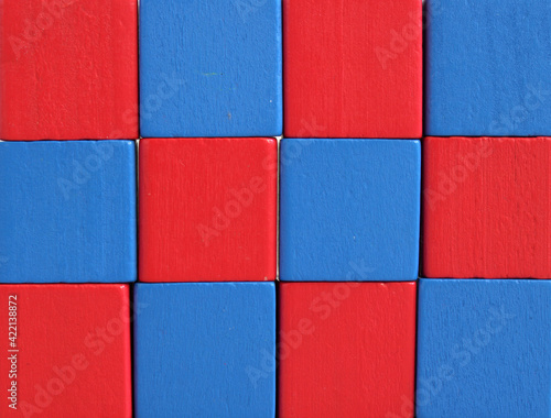 red blue square building blocks