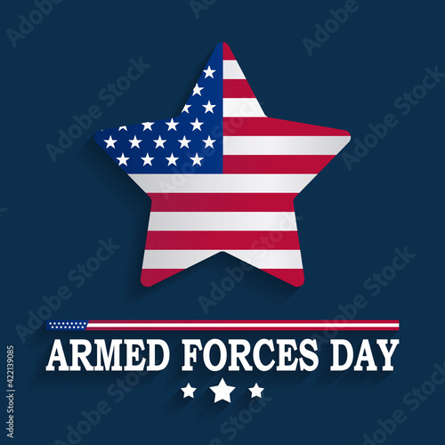 Armed forces day is observed in United States of America during May, it is a chance to show your support for the men and women who make up the Armed Forces community. Vector illustration.