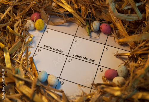 Easter 2021 Calendar - April 4th & 5th - Easter Theme - with small eggs  photo