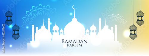 Ramadan Kareem festival soft colorful banner design