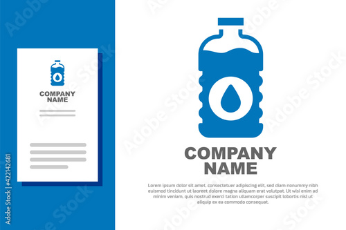 Blue Bottle of water icon isolated on white background. Soda aqua drink sign. Logo design template element. Vector