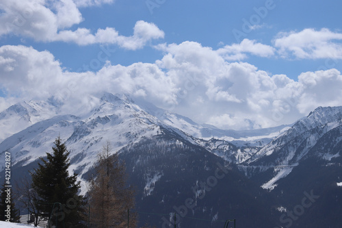 snow covered mountains