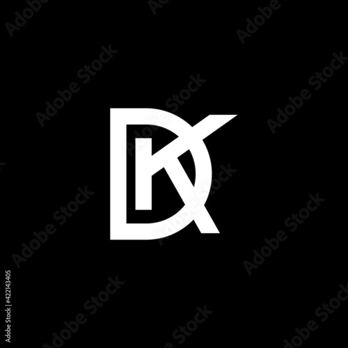 Modern monogram DK logotype letter template logo vector