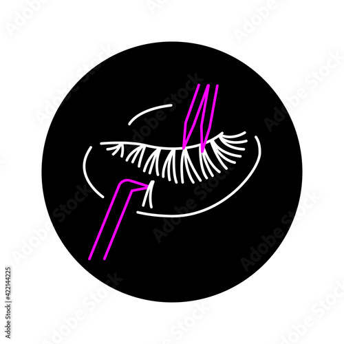 Dye eyelashes color line icon. Pictogram for web page, mobile app, promo.