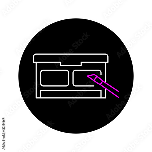Dye eyelashes color line icon. Pictogram for web page, mobile app, promo.