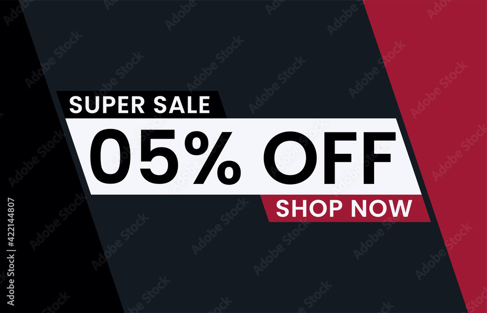 5 percent Discount sale modern banner vector illustration, Super sale 5% off shop now 5 percent Discount sale modern banner vector illustration, Super sale 5% off shop now