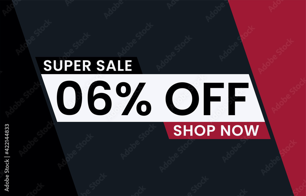 6 percent Discount sale modern banner vector illustration, Super sale 6% off shop now 6 percent Discount sale modern banner vector illustration, Super sale 6% off shop now