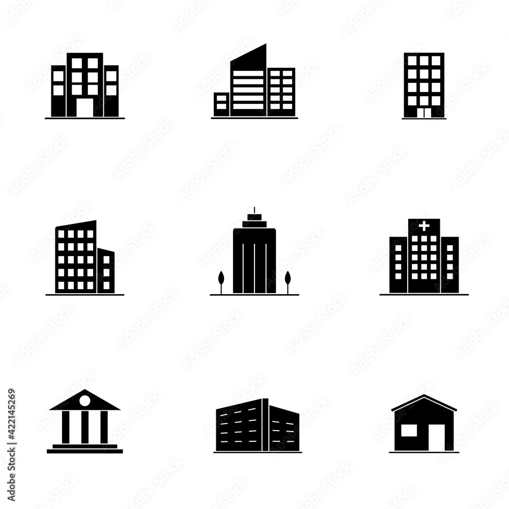 building icon. buildings collection of flat city design elements. Symbol, logo illustration.