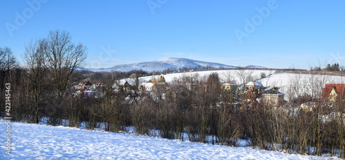 Wallpaper Mural Winter in Beskid Wyspowy. Polish mountains. Ciecień in winter. Ciecień in Beskid Wyspowy in Poland. Torontodigital.ca