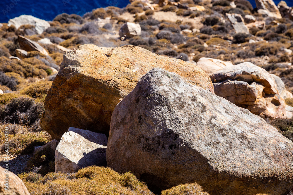 Light rocks in the sea, - Ikaria, Greece 