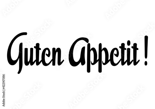 Guten Appetit - Handschrift Vektor, isoliert auf weißem Hintergrund