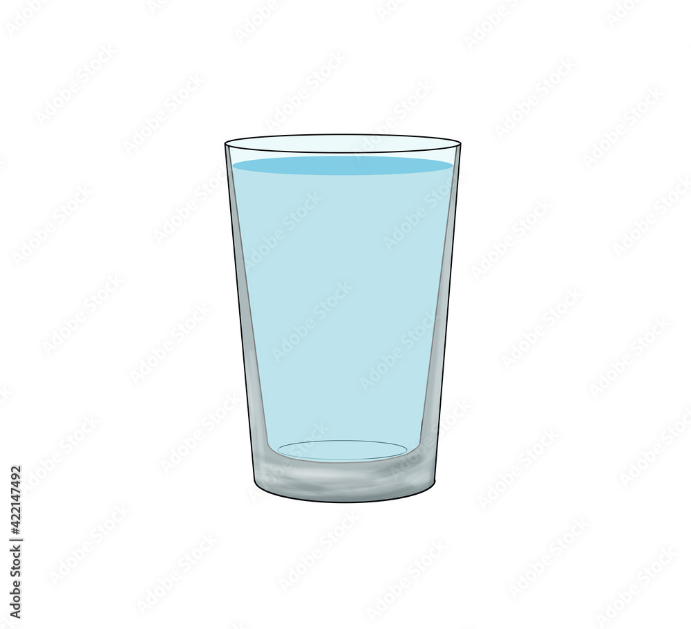 A glass with water on a white background A glass with water on a white background