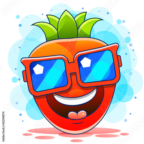 Vector watercolor hand drawn strawberry. stock illustration on a white background. For design, decoration,