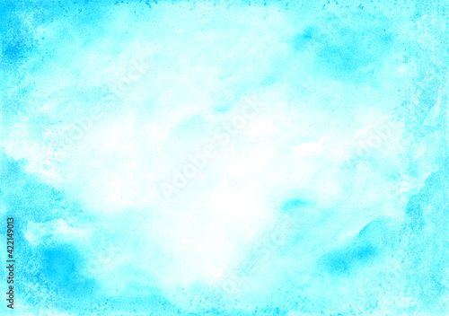 blue abstract watercolor wet background