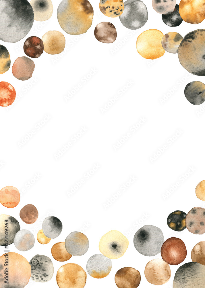 Frame of hand drawn watercolor circles Frame of hand drawn watercolor circles