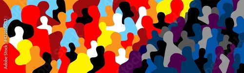 modern people - abstract vector art illustration, design element