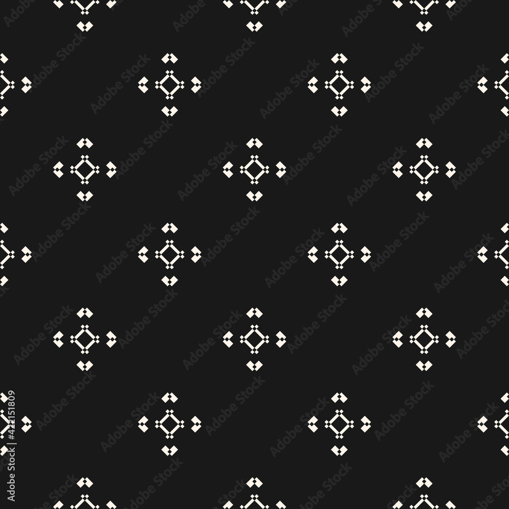 Vector monochrome minimal seamless pattern with small diamond shapes ...
