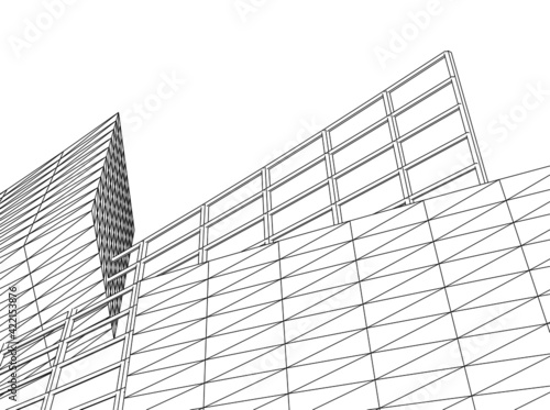 Abstract wired geometric shape 3d