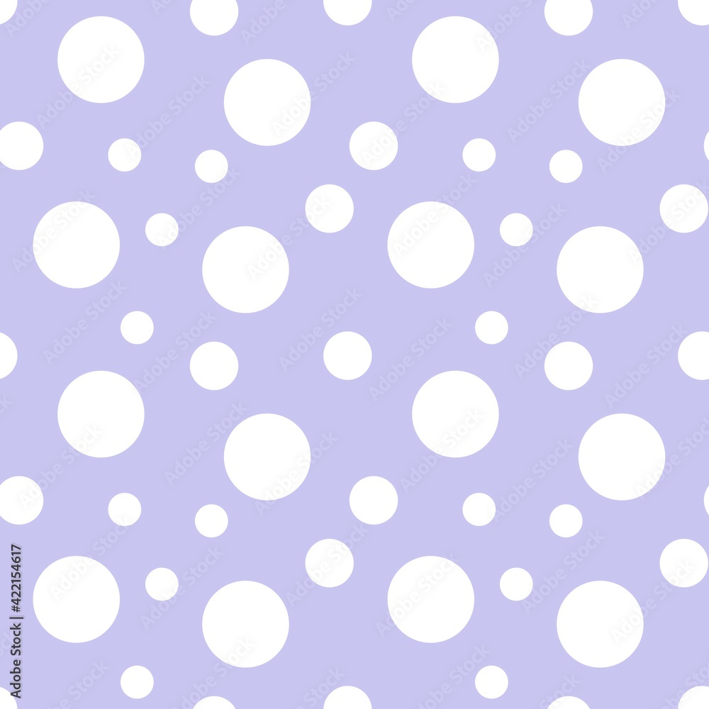 Colorful seamless dot pattern with pastel purple background 