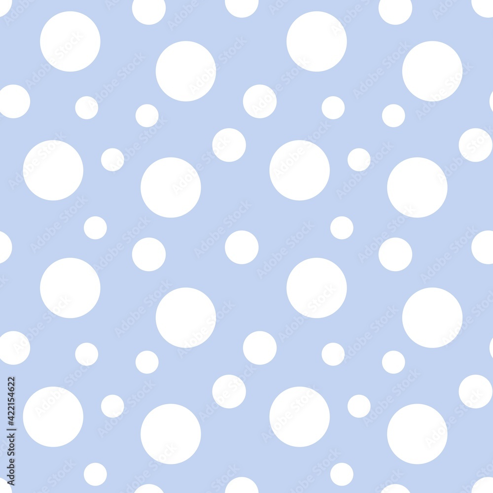Colorful seamless dot pattern with pastel blue background 