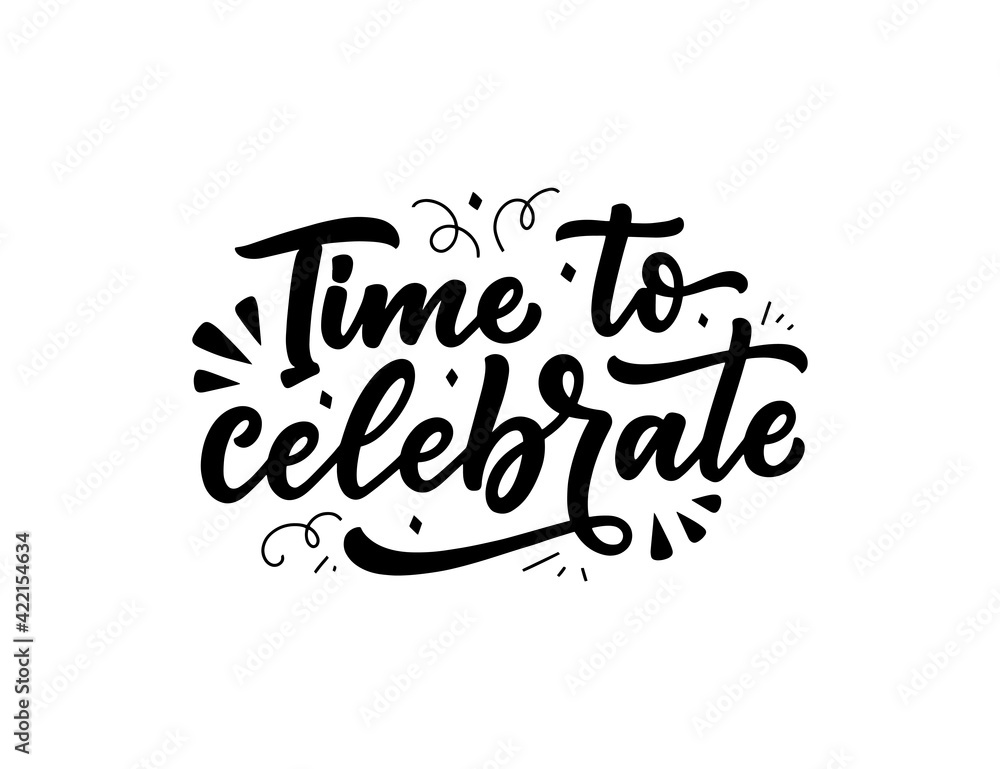 Lettering slogan for Happy Birthday. Hand drawn phrase for gift card, poster and print design. Modern calligraphy celebration text. Vector Lettering slogan for Happy Birthday. Hand drawn phrase for gift card, poster and print design. Modern calligraphy celebration text. Vector