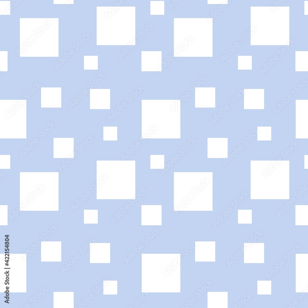 Colorful seamless pattern design with white squares and pastel blue background Colorful seamless pattern design with white squares and pastel blue background