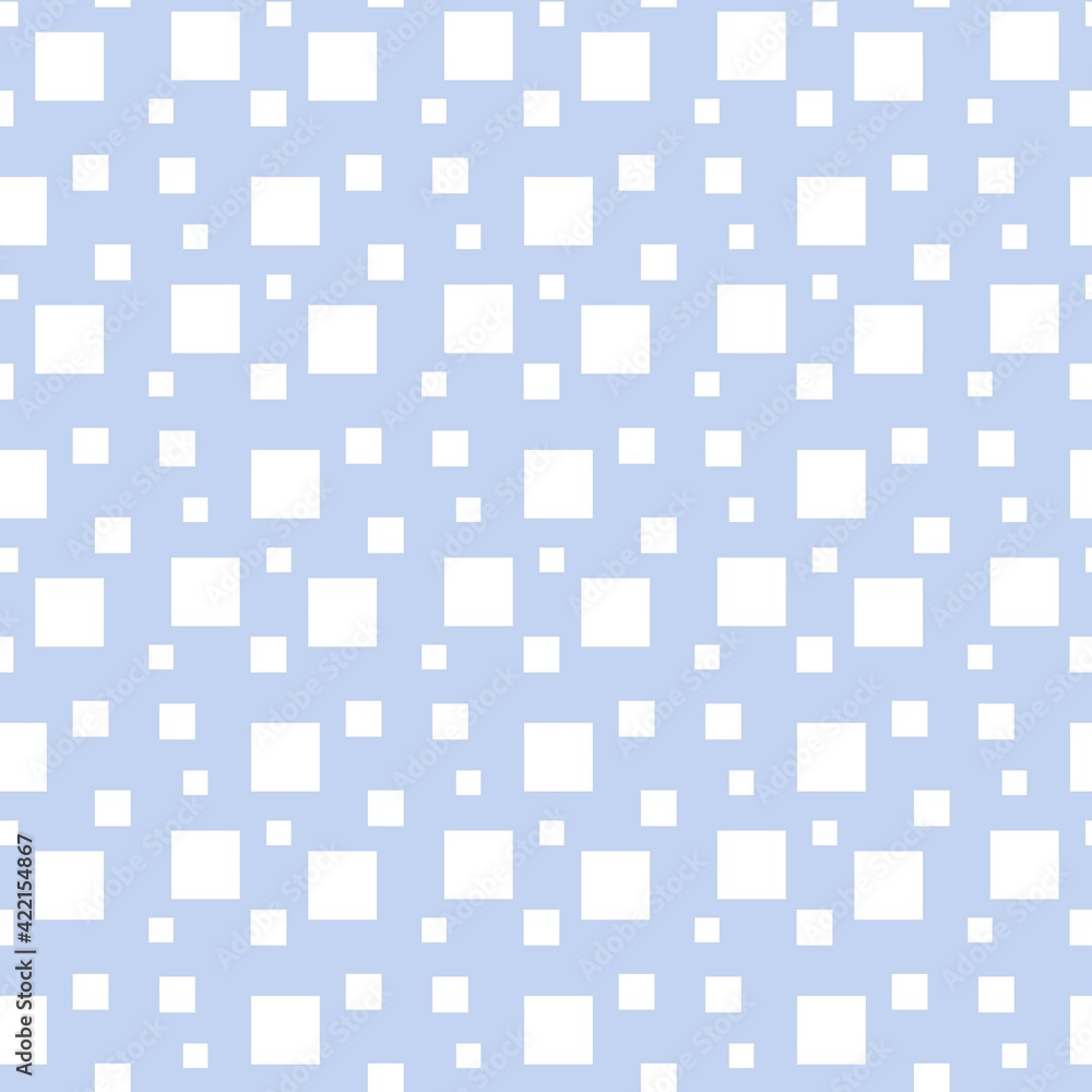 Colorful seamless pattern design with white squares and pastel blue background Colorful seamless pattern design with white squares and pastel blue background