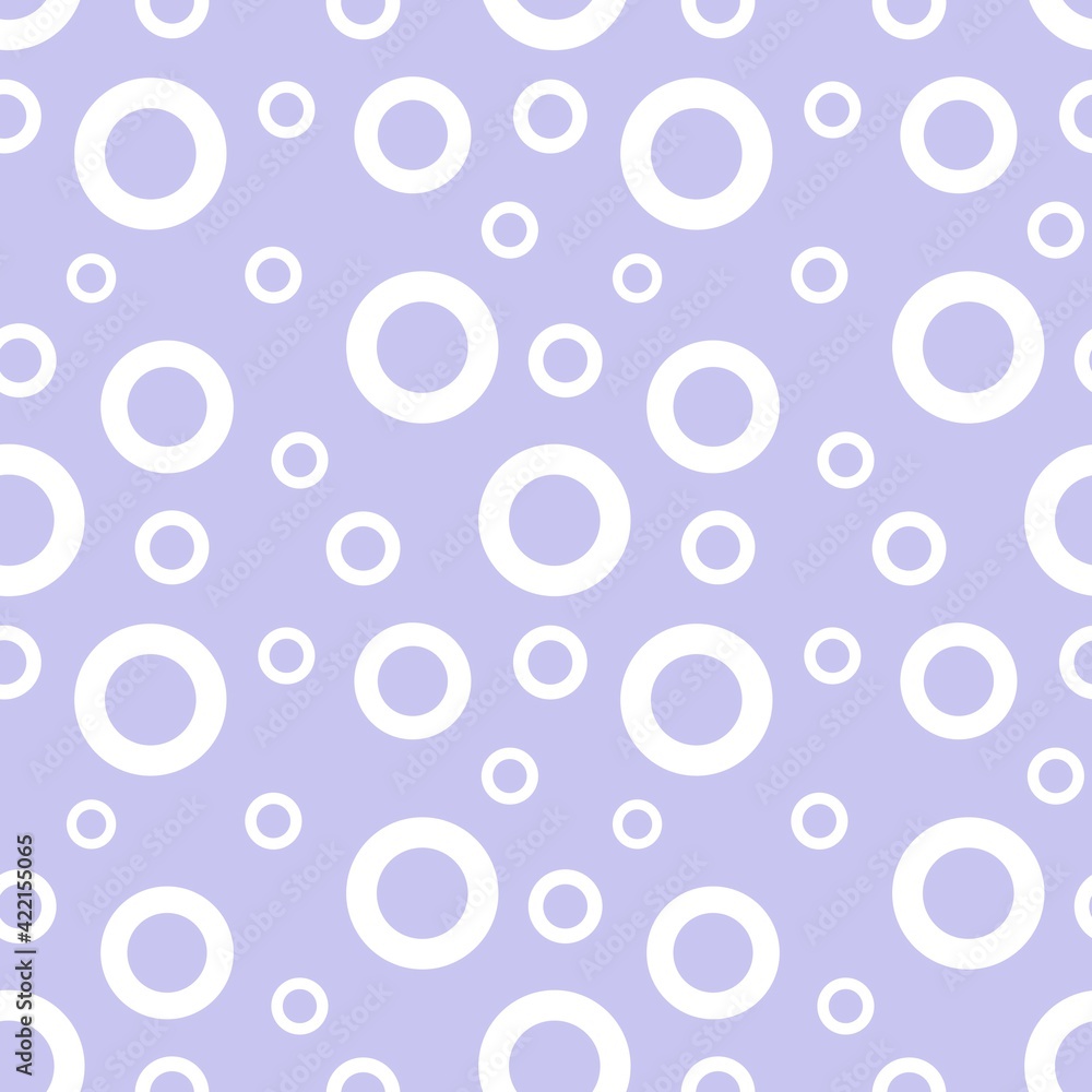 Colorful seamless pattern texture with white circles and pastel purple background