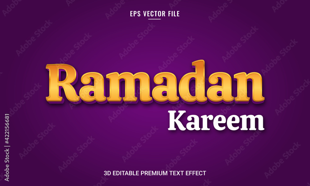 Luxury Ramadan stylish 3d text effect dark purple and orange template Luxury Ramadan stylish 3d text effect dark purple and orange template