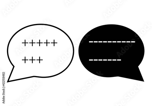 Iconos de diálogo optimista y pesimista