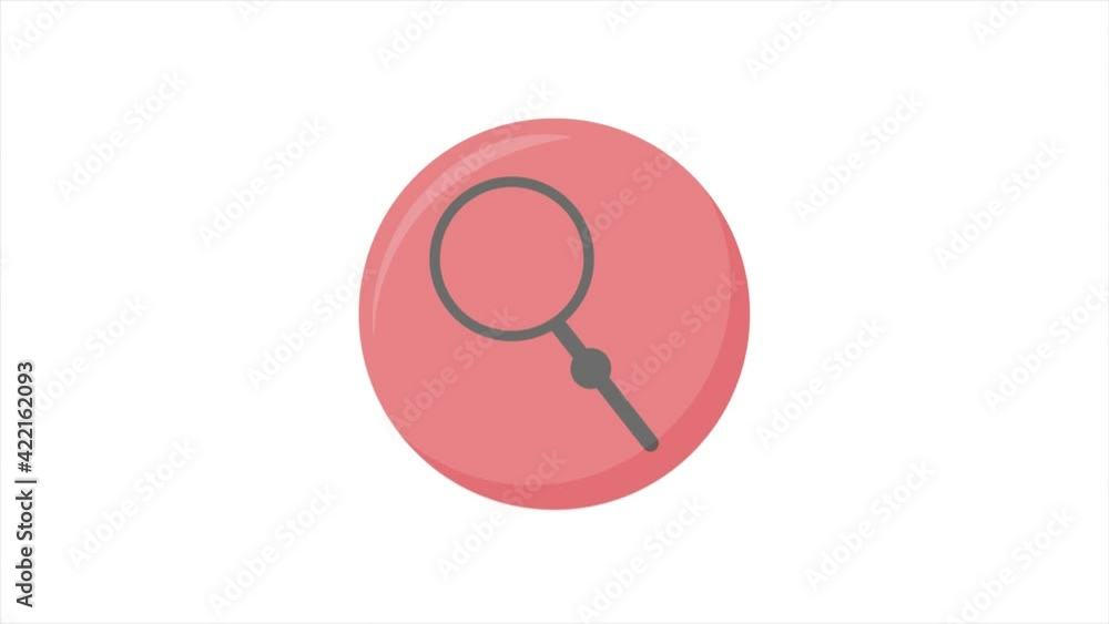 Search button icon with magnifying glass. Motion design 4k Search button icon with magnifying glass. Motion design 4k