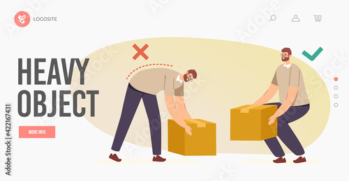 Right and Wrong Manual Handling and Lifting of Heavy Objects Landing Page Template. Back and Spine Health