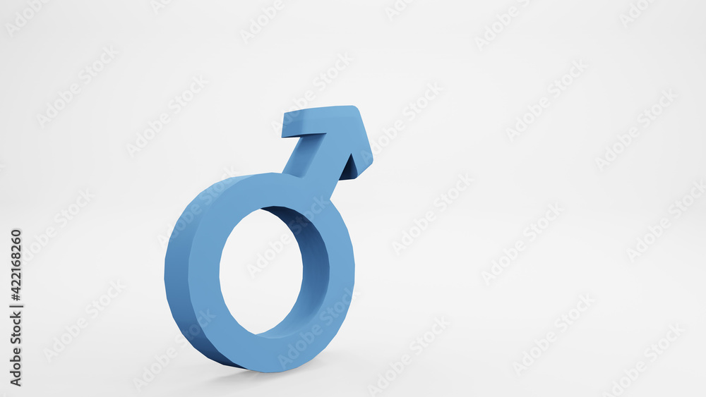 Male Gender Symbol Isolated. 3D rendering Male Gender Symbol Isolated. 3D rendering