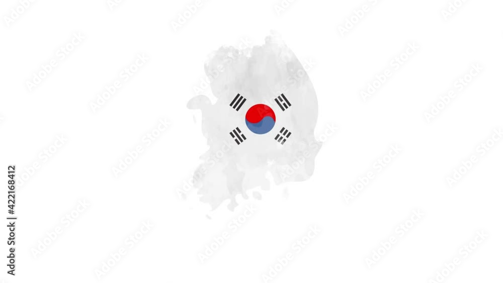 Stroke brush the national flag of South korea in stop motion effect. South korea flag brush strokes art background. Stroke brush the national flag of South korea in stop motion effect. South korea flag brush strokes art background.
