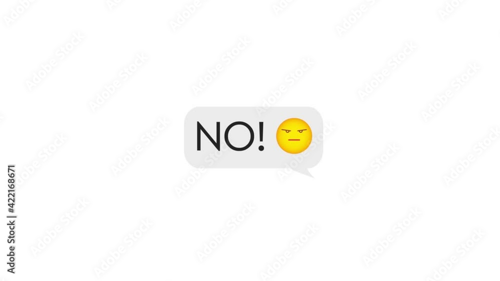 Online Chat Bubble on text No. Animated white outlined speech bubble, chat balloon. Motion graphics Online Chat Bubble on text No. Animated white outlined speech bubble, chat balloon. Motion graphics