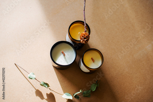 Εκτύπωση καμβά wooden wick candles
