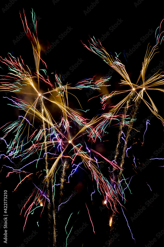 fireworks in valencia at night