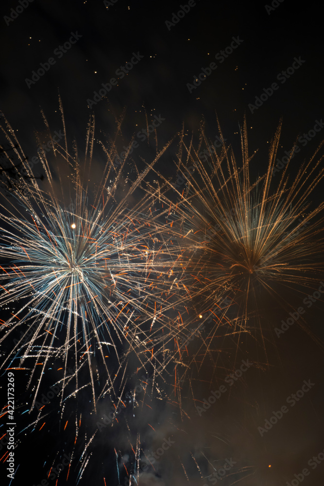 fireworks in valencia at night