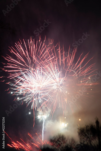 Obraz na płótnie fireworks in valencia at night w salonie
