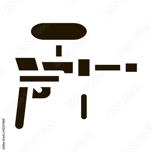 Paintball Gun Icon Vector Glyph Illustration