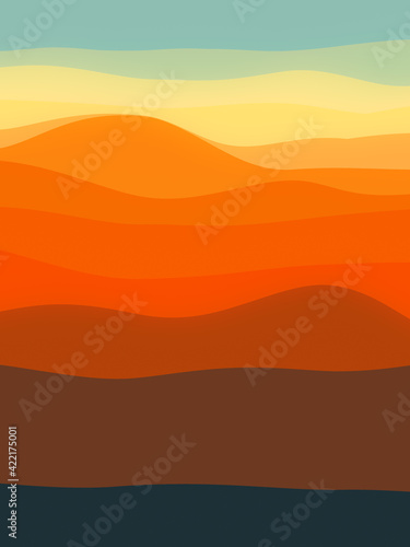Dynamic wavy background with flowing trendy gradients. 3d rendering digital illustration