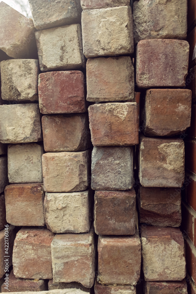 A pile of square bricks A pile of square bricks