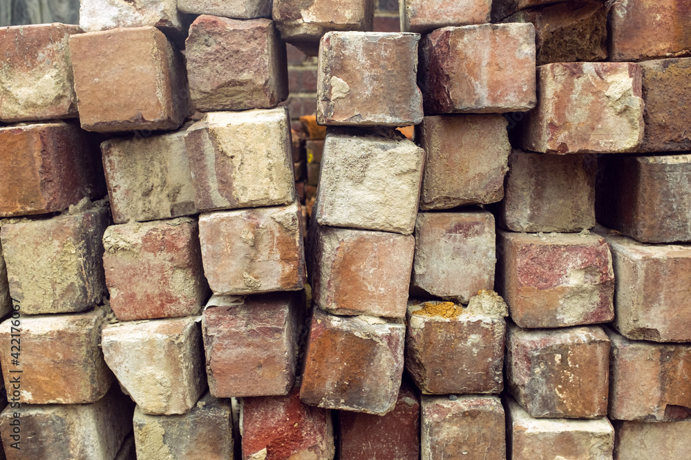 A pile of square bricks A pile of square bricks
