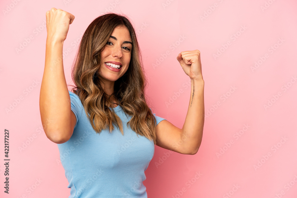 Young caucasian woman isolated cheering carefree and excited. Victory concept. Young caucasian woman isolated cheering carefree and excited. Victory concept.