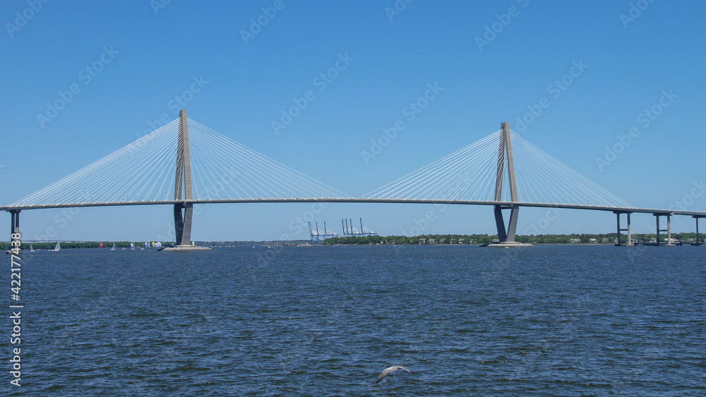 Naklejka premium View of Ravenel Bridge from Charleston