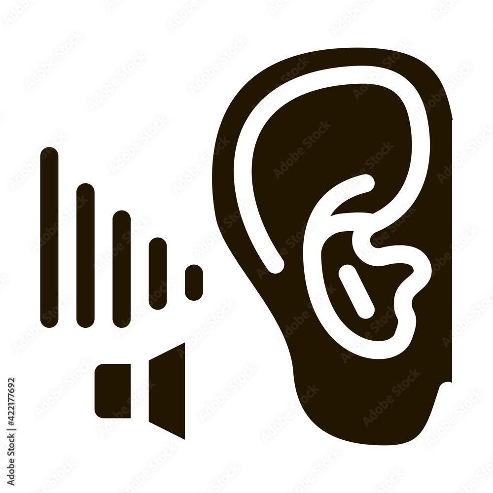 Obraz premium Bad Hearing Icon Vector Glyph Illustration