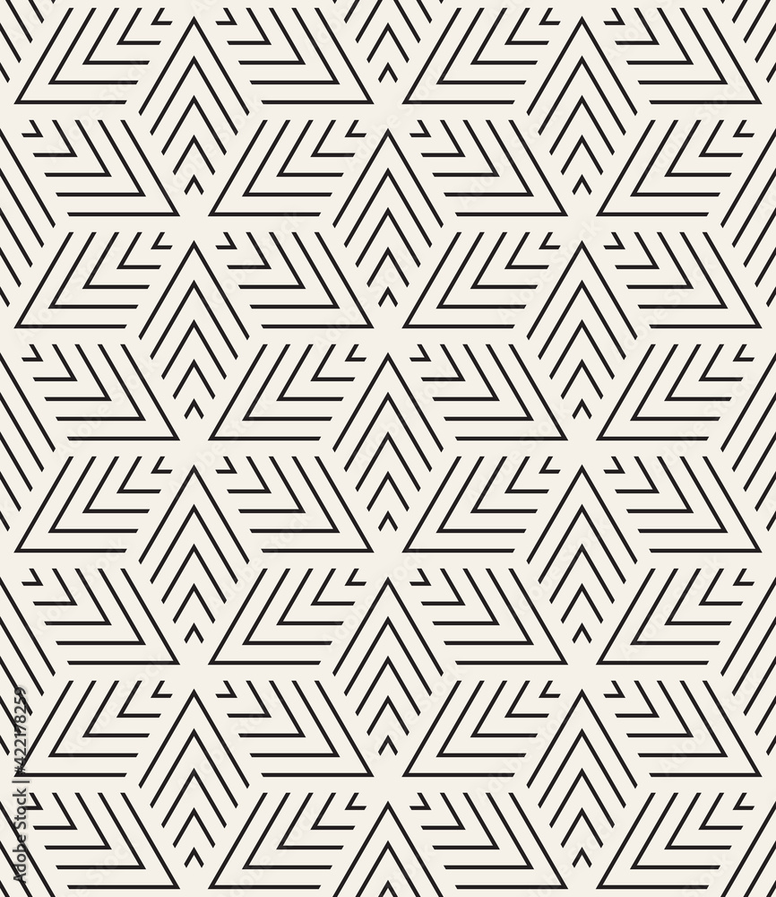 Vector seamless pattern. Modern monochrome texture. Repeating abstract background. Trendy design with geometric shapes. Bold triangular print.