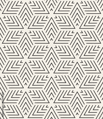 Vector seamless pattern. Modern monochrome texture. Repeating abstract background. Trendy design with geometric shapes. Bold triangular print.
