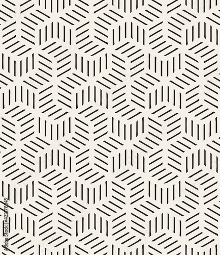 Vector seamless pattern with chevron. Modern geometric texture. Repeating abstract background. Polygonal grid with bold striped elements.