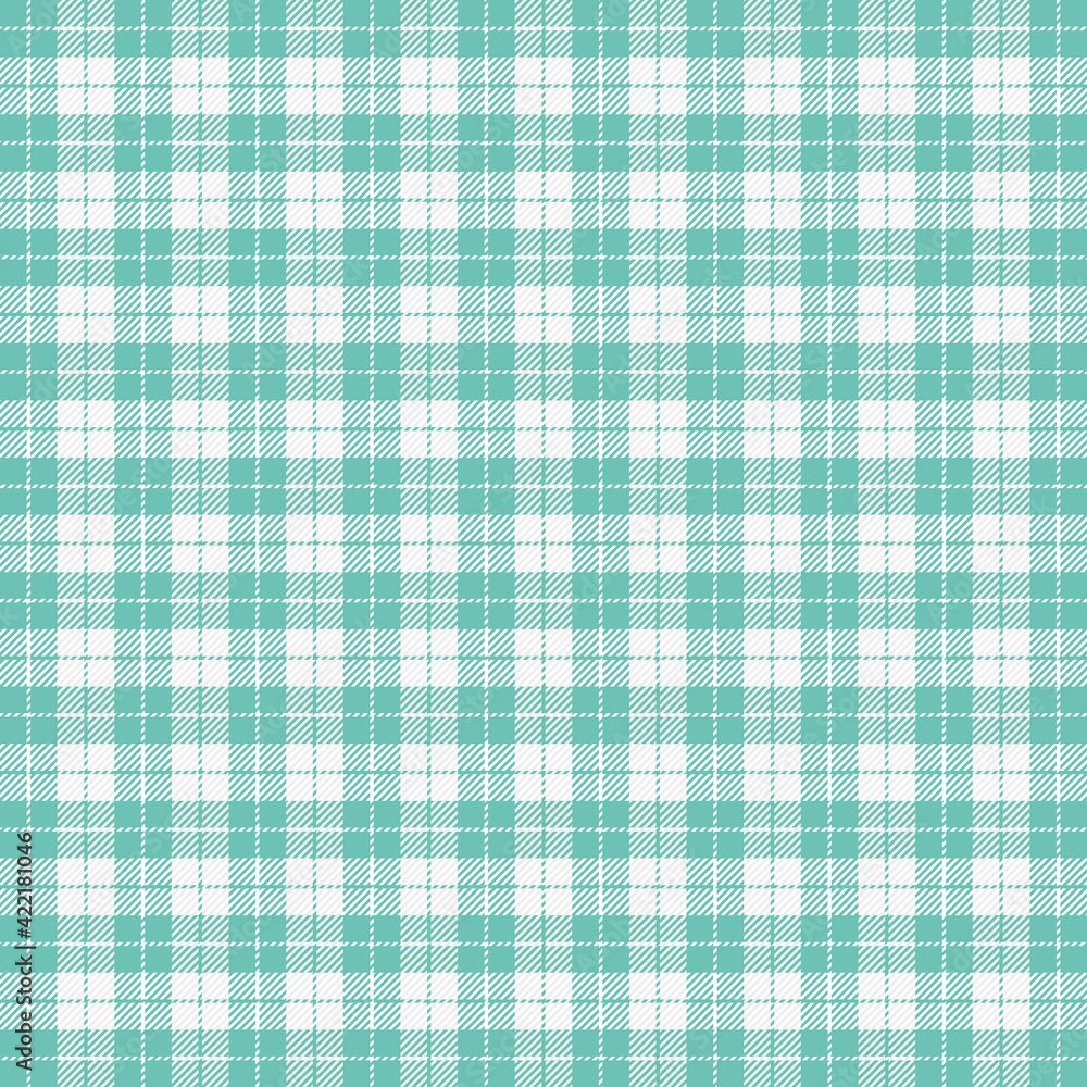 Easter Tartan plaid. Scottish pattern in green and white cage. Scottish cage. Traditional Scottish checkered background. Seamless fabric texture. Vector illustration Easter Tartan plaid. Scottish pattern in green and white cage. Scottish cage. Traditional Scottish checkered background. Seamless fabric texture. Vector illustration